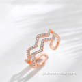 Rose Gold Fine Schmuck 925 Silber Zirkon Ringe